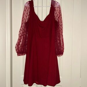 Women's Plus Size Long Mesh Sleeve Formal Style Dress | Size 3XL